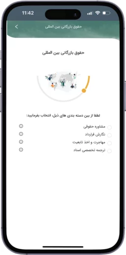 تصویر خدمت بازرگانی بین المللی اپلیکیشن حقوقی لاوین